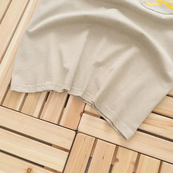 Gallery Dept.Skull And Crossbones-Print Distressed Short Sleeve Cream